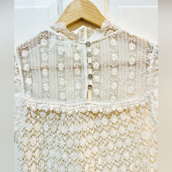 Anthropologie Cream Lace Blouse - Picture 8 of 13